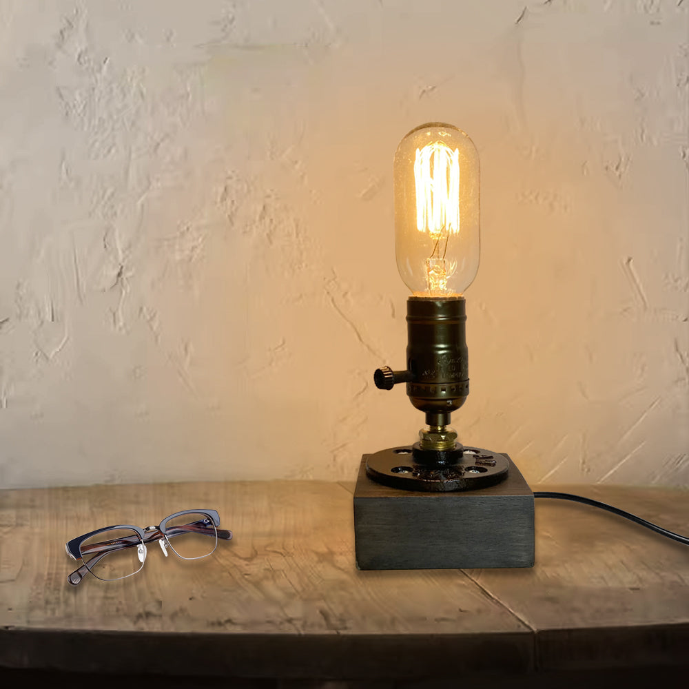 Vintage Pipe Style Table Lamp for Industrial Café Ambience and Home Decor