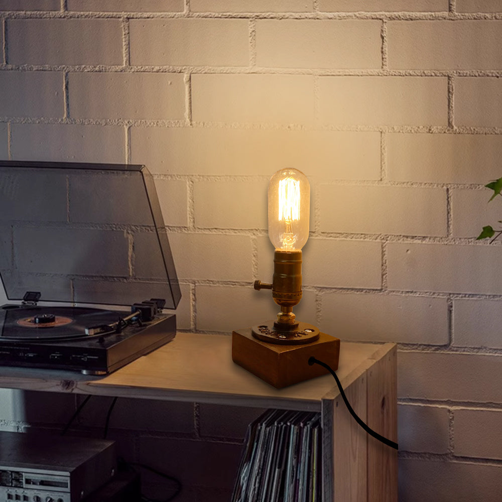 Vintage Pipe Style Table Lamp for Industrial Café Ambience and Home Decor
