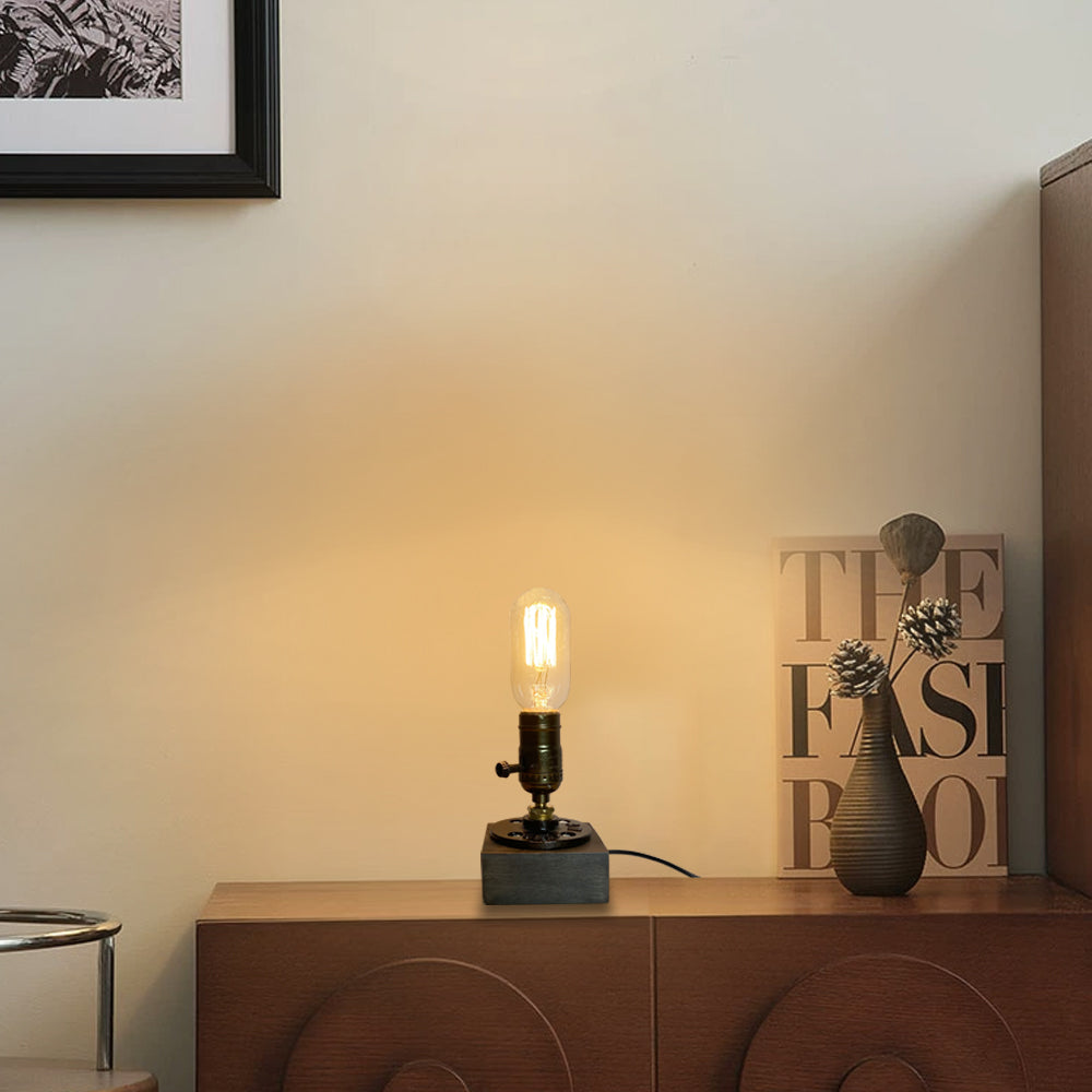 Vintage Pipe Style Table Lamp for Industrial Café Ambience and Home Decor