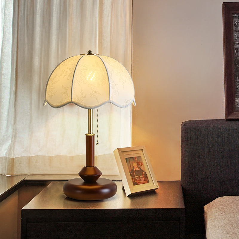 Retro French Wood Table Lamp for Bedroom, Living Room and Study Decor