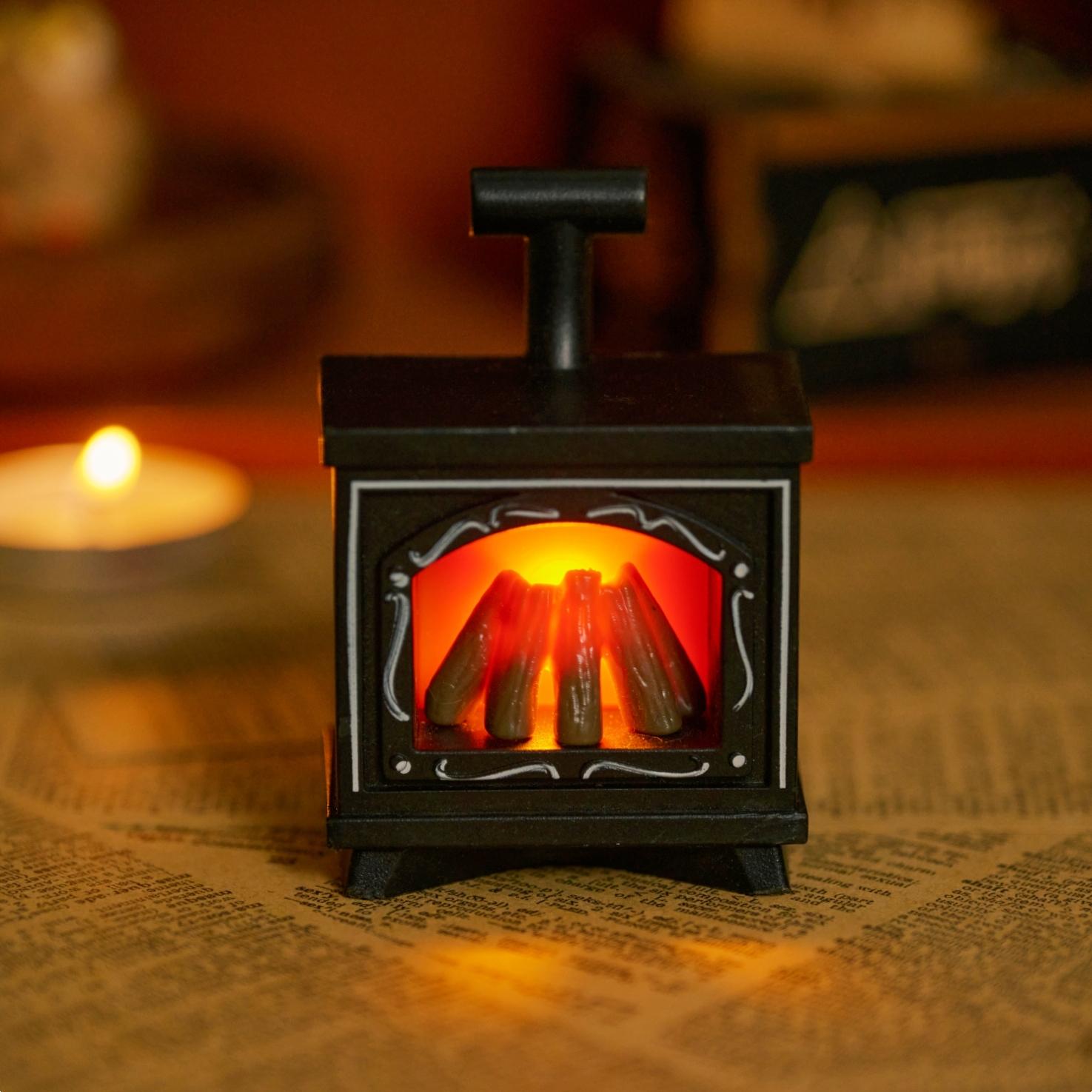 Vintage Fireplace Night Light for Cozy Bedroom Sleep and Desktop Decor